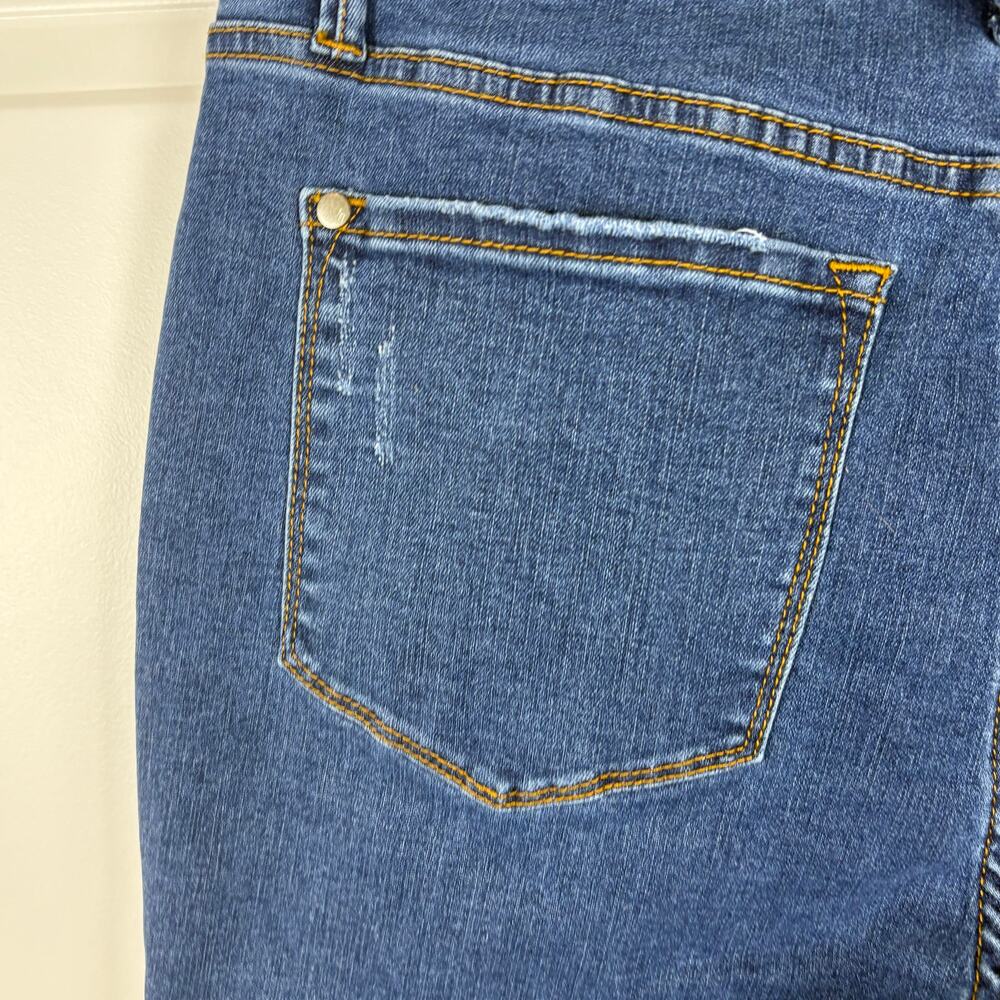 Judy Blue Flare Jeans Dark Wash Raw Hem High Waisted Quiet Luxury Chic Women 31 - Picture 6 of 7